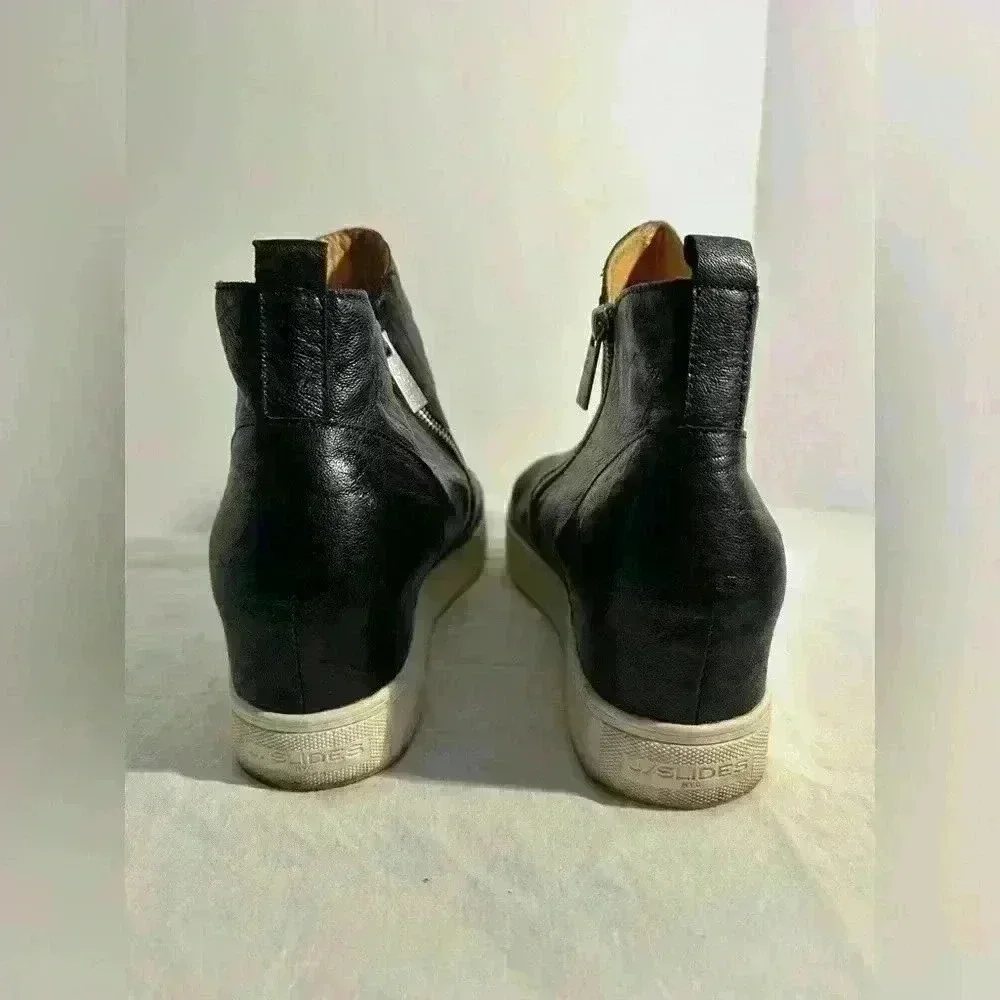 J/ Slides Leather Platform Bootie Sneakers